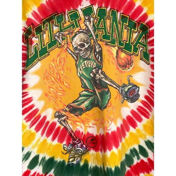 Vintage 90s 1996 Grateful Dead Olympics Lithuania Blue Spectrum T-Shirt Mens XL - Picture 1 of 11